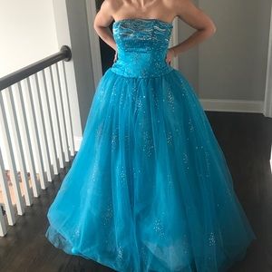 Aqua prom, pageant, or quinceanera dress